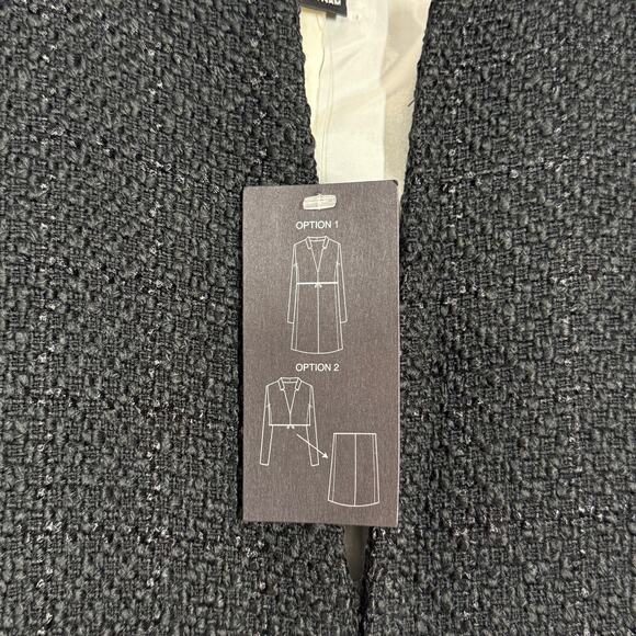 NEW MNG Mango Boucle Jacket Size Small Outerwear Wool Blend Black Convertible - Picture 10 of 10